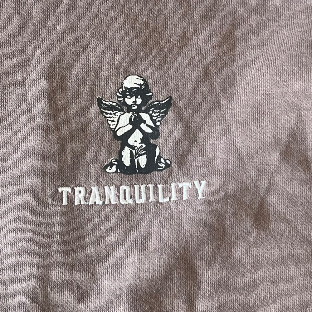 H&M Tranquility Angel Cherub Graphic Hoodie Brown Regular Fit Medium